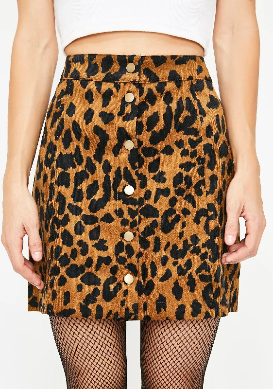 Women's Trendy Activewear Apparel Big Discounts Bad Lil Kitty Leopard Skirt
