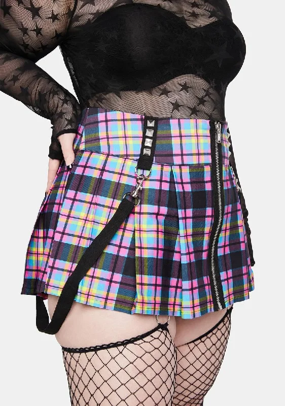 Women's Travel Apparel Essentials On Sale Plus Paint The Town Plaid Mini Skirt