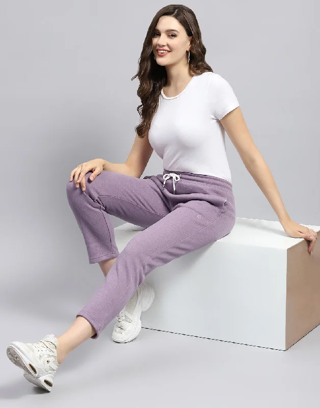 Women's Seasonal Wardrobe Clothing Avant-Garde Style Promotions Women Purple Solid Regular Fit Winter Lower