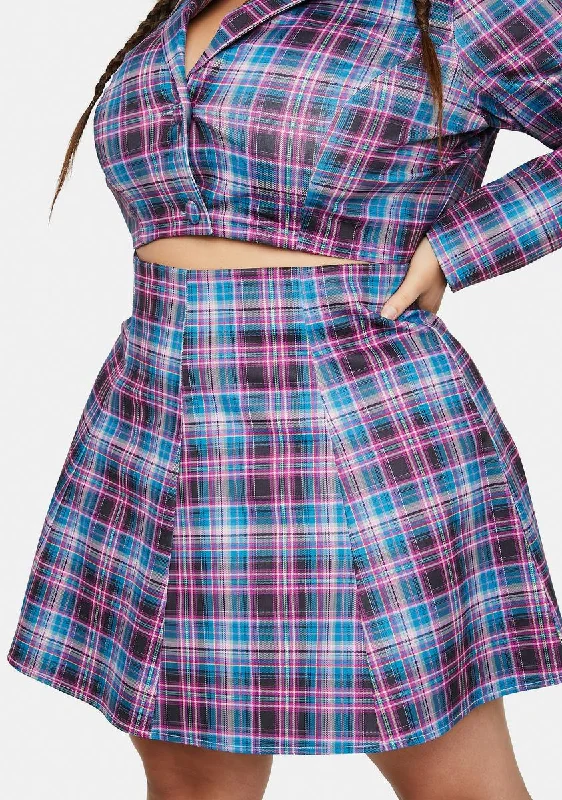 High-Fashion Women's Clothing Street Style Discounts Plus Back 2 School Baddie Plaid Skirt High-Fashion Women's Clothing Street Style Discounts Plus Back 2 School Baddie Plaid Skirt