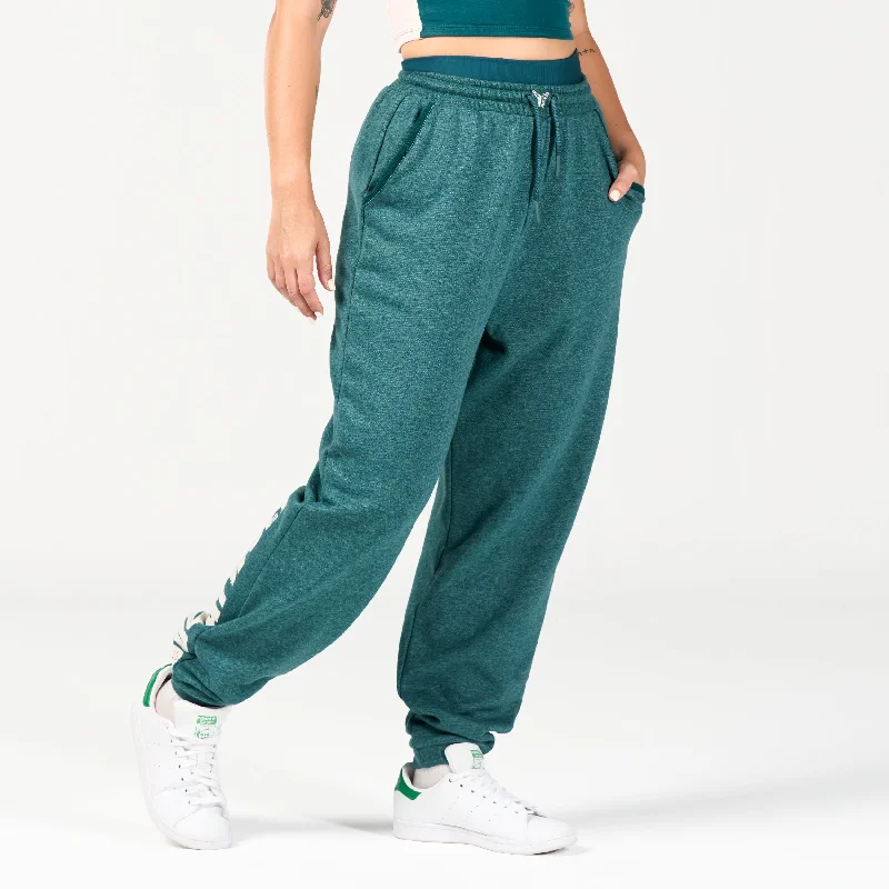 Women's Athletic Garments Unleash Your Style Retrograde Plush Joggers - Deep Teal Marl Women's Athletic Garments Unleash Your Style Retrograde Plush Joggers - Deep Teal Marl