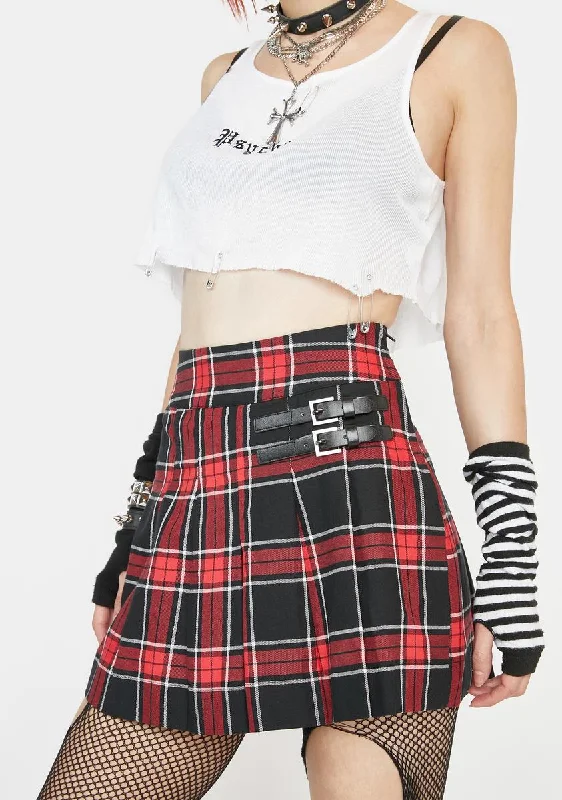 Women's Athletic Apparel Chic Trends Unveiled Gothic Tartan Skort