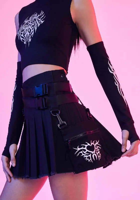 Women's Cozy Clothes Trendy Street Style War On Love Pleated Skirt