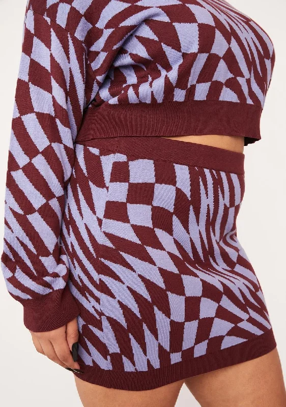 Women's High-Fashion Outfit Minimalist Fashion Sale Plus Catch My Drift Checkered Skirt