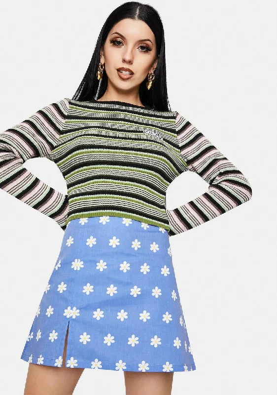 Women's High-Fashion Garments Trendy Fashion Sale Back To The 70s Floral Mini Skirt