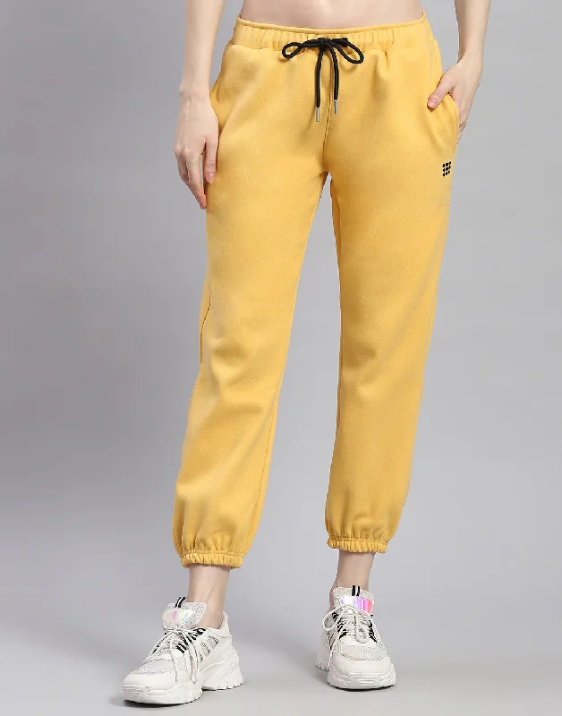 Trendy Athleisure Clothing For Women Seasonal Trends Women Yellow Solid Regular Fit Winter Lower