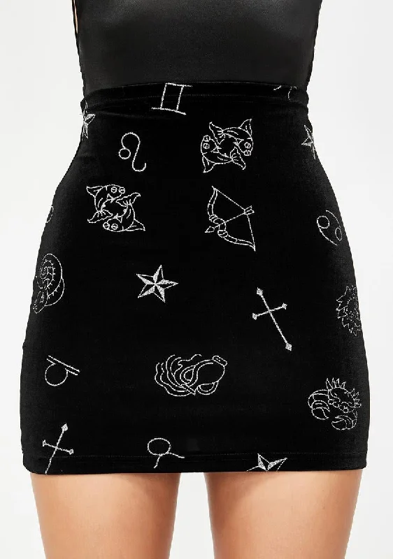 Women's Evening Attire Seasonal Sale Astro Glitter Kimmy Velvet Skirt