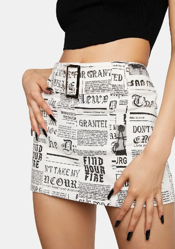 Women's Fashion Clothes Spring Fashion Newsflash Low-Rise Mini Skirt