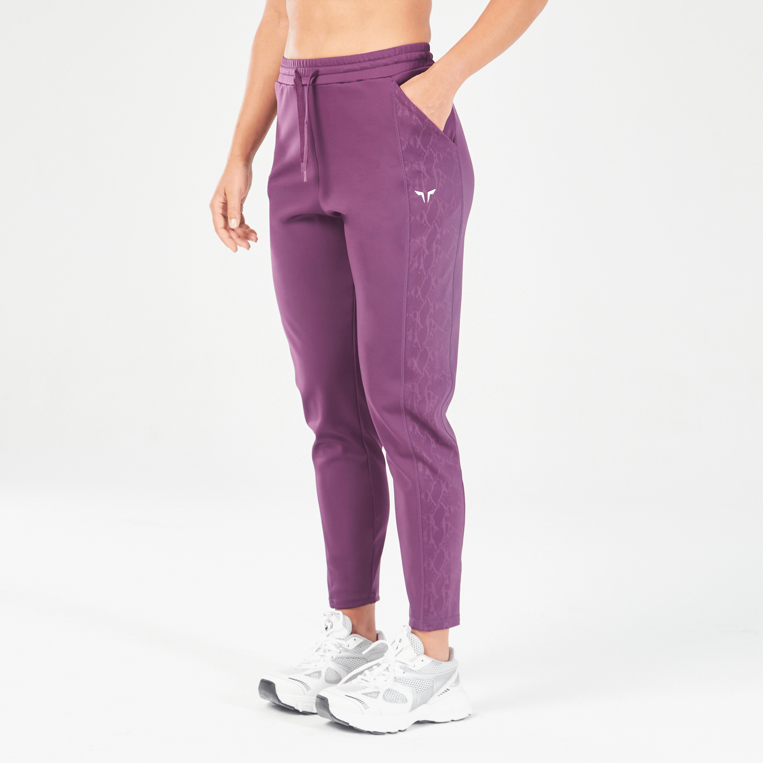 Women's Plus-Size Outfit Ride The Style Wave Core Track Pants - Shadow Purple