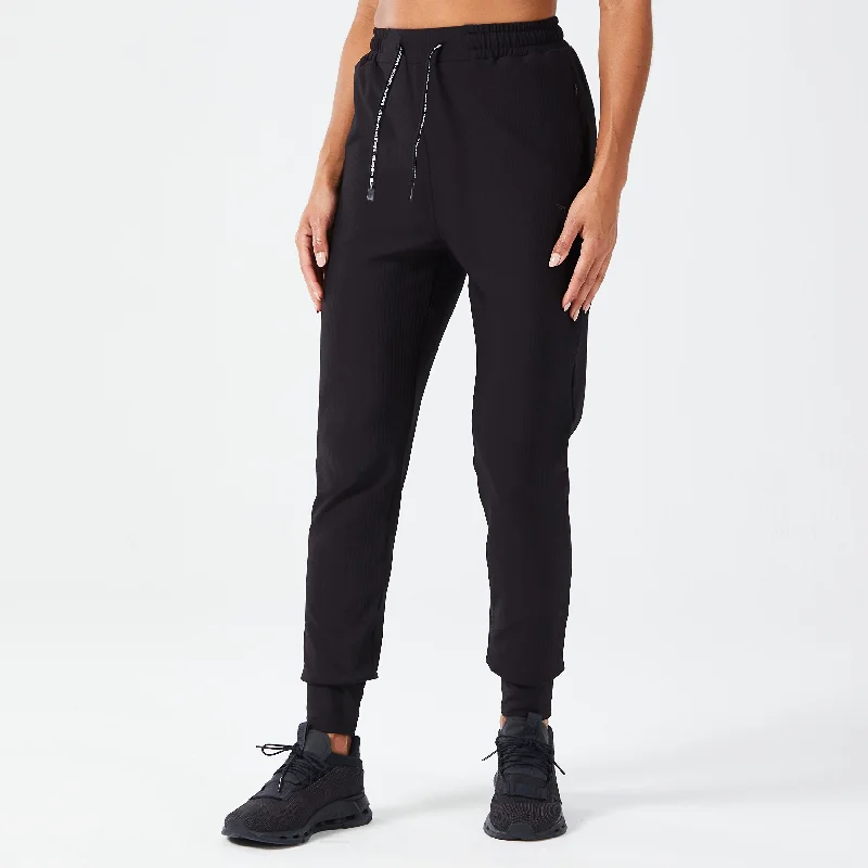 Women's Clothes For Work Events Timeless Elegance Sale Luxe Ribbed Joggers - Black