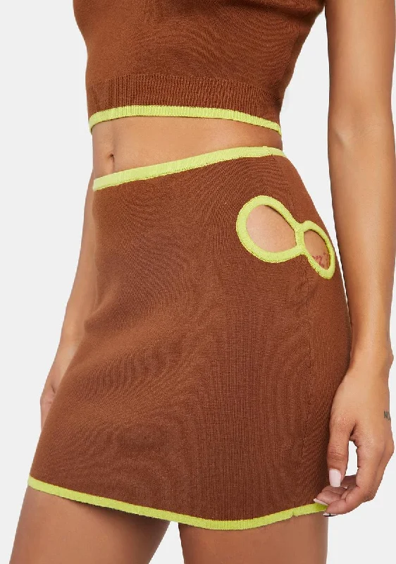 Formal Clothing For Women Fashion Sale Contrast Binding Knit Skirt