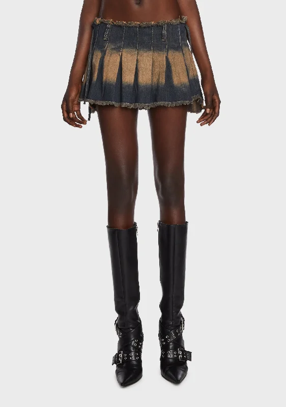 Women's Occasion Wear Apparel Budget-Friendly Fashion Washed Denim Micro Wrap Skirt