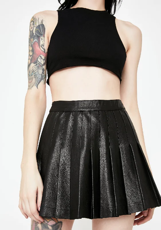 Affordable Fashion Clothing For Women Exclusive Discount Vegan Leather Pleated Mini Skirt Affordable Fashion Clothing For Women Exclusive Discount Vegan Leather Pleated Mini Skirt