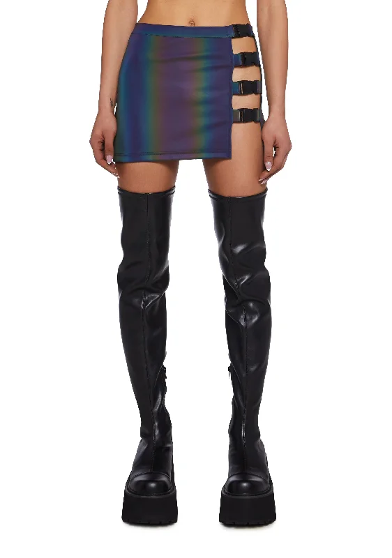 Women's Comfortable Lounge Attire Shop Sale Items Spectral Frequency Reflective Buckle Skirt Women's Comfortable Lounge Attire Shop Sale Items Spectral Frequency Reflective Buckle Skirt