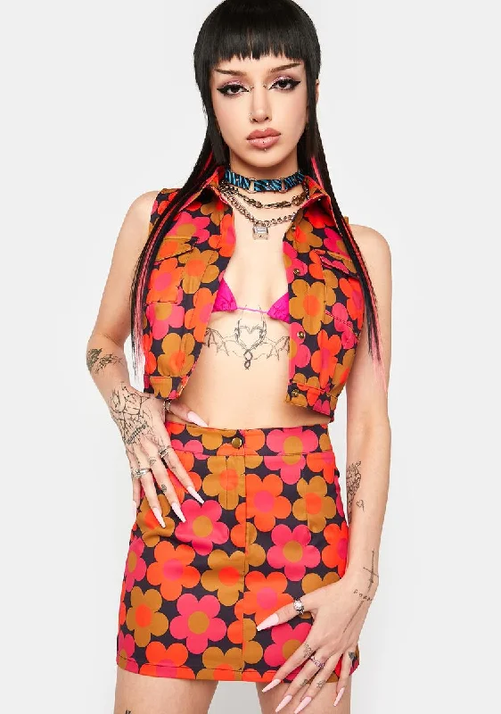 Casual Clothes For Women Comfortable Chic Push My Daisies Floral Mini Skirt