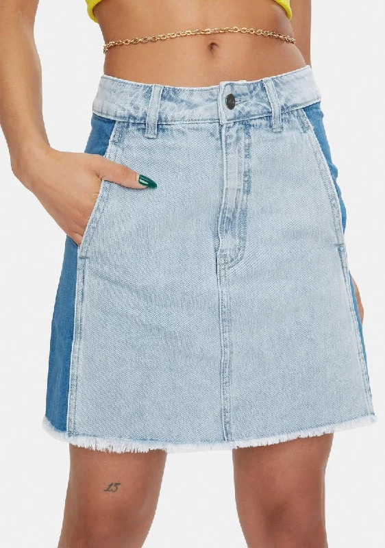 Women's Night-Out Outfit The Good Stuff Stevie Hemp Denim Panelled Skirt