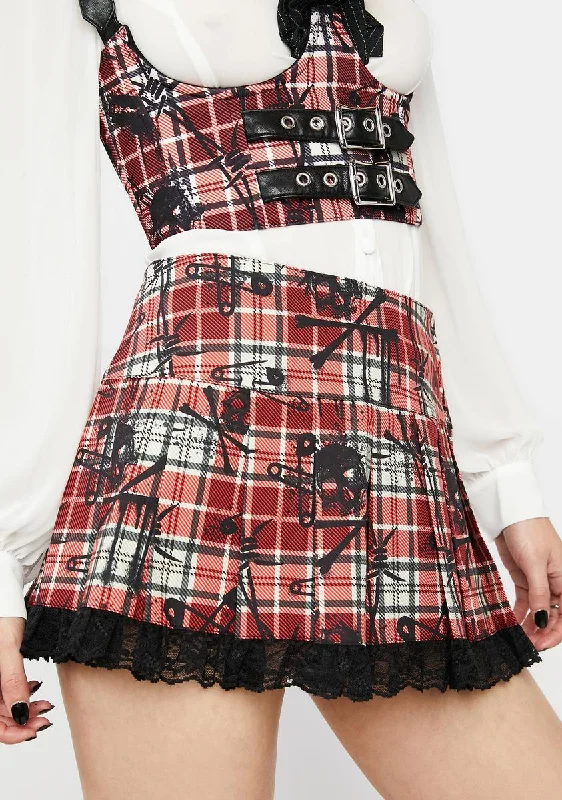 Women's Sporty Chic Clothes Holiday Glam Lust Or Envy Plaid Skirt