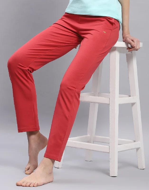 Women's Clothes For The Office Latest Fashion Women Red Solid Regular Fit Lower