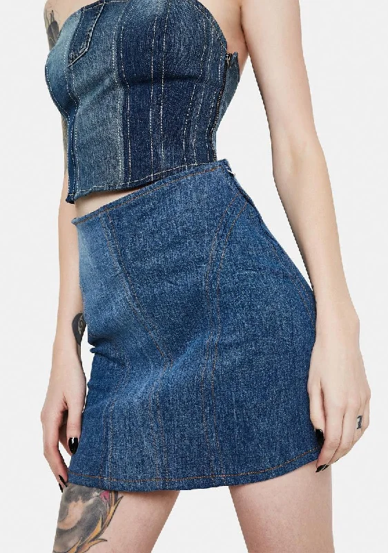 Affordable Women's Clothes Trend Leading Collection Wishful Thinking Denim Mini Skirt Affordable Women's Clothes Trend Leading Collection Wishful Thinking Denim Mini Skirt