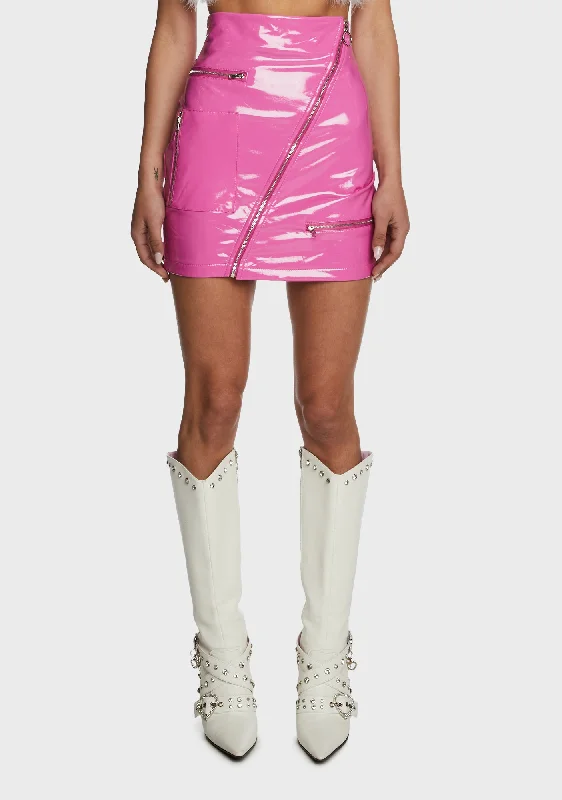 Women's Clothing For Everyday Wear Stylish Looks Digital Underground Vinyl Skirt - Pink Women's Clothing For Everyday Wear Stylish Looks Digital Underground Vinyl Skirt - Pink