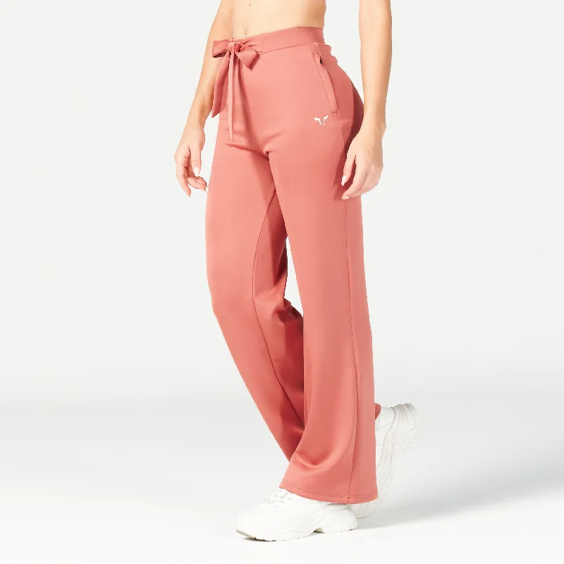 Women's Resort Attire Spring Fashion Do Knot Wide Leg Pants - Light Mahogany