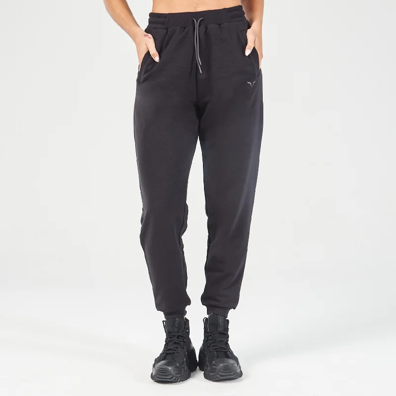 Women's Functional Apparel For Outdoor Activities Easy Elegance Sales Essential Relaxed Joggers Asphalt Edition - Black
