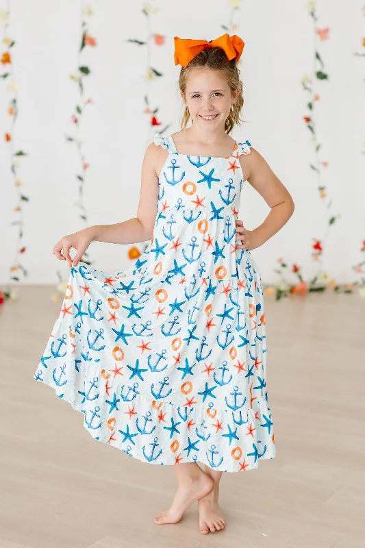 Women's Urban Clothing Massive Savings Anchors Away Ruffle Maxi Dress