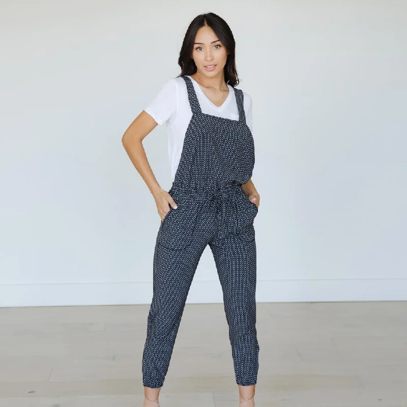 Vintage-Inspired Women's Apparel Seasonal Clearance Midnight Dash Classic Overall Jumpsuit