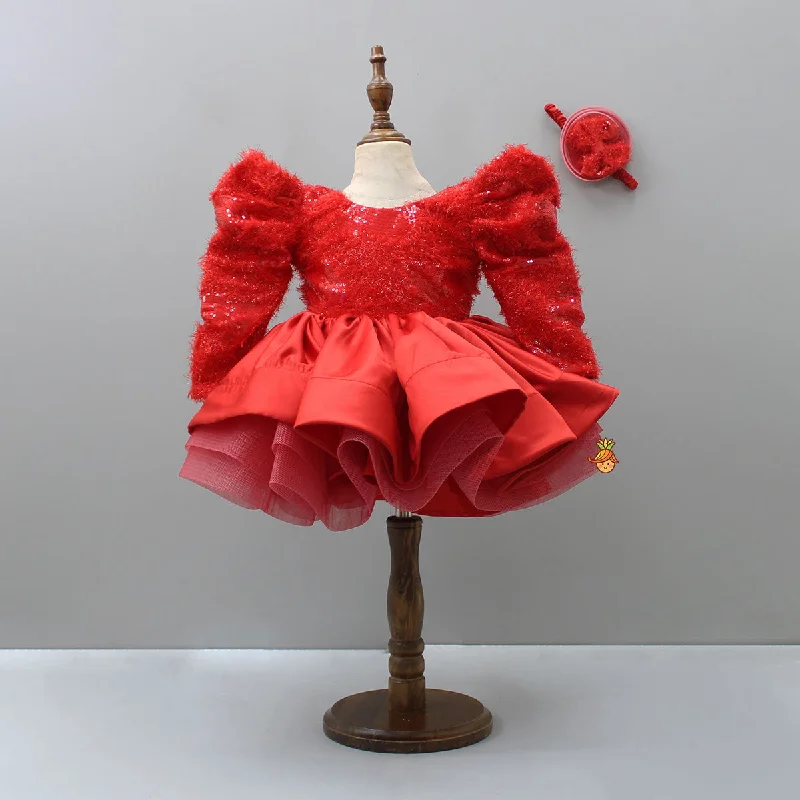 Women's Travel Garments Effortless Style, Endless Impact Stylish Sleeves Charming Red Dress With Head Band Women's Travel Garments Effortless Style, Endless Impact Stylish Sleeves Charming Red Dress With Head Band