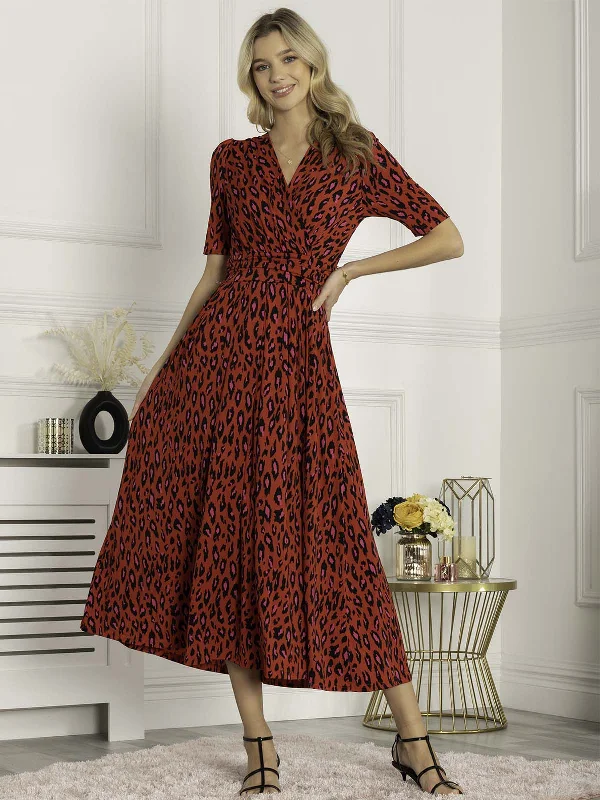 Women's Elegant Outfit Gift Ideas Jolie Moi Akayla Printed Jersey Maxi Dress, Red Animal Women's Elegant Outfit Gift Ideas Jolie Moi Akayla Printed Jersey Maxi Dress, Red Animal