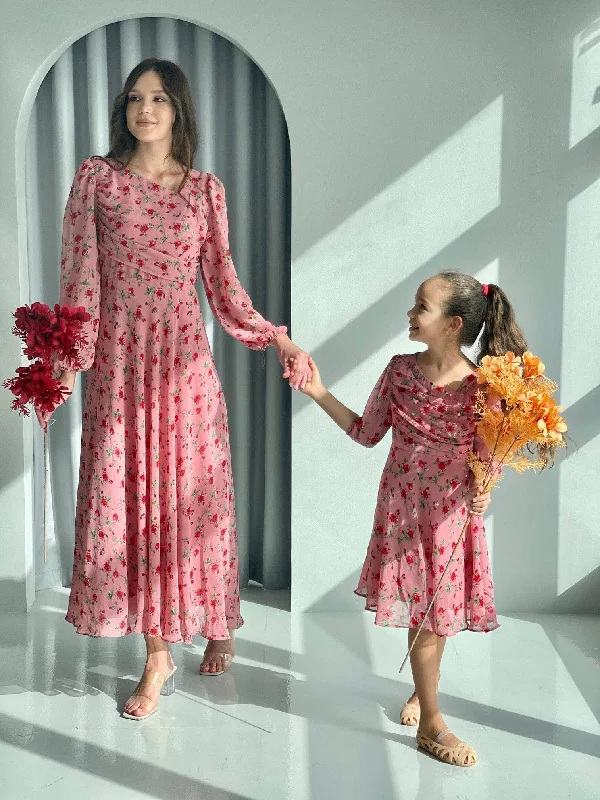 Women's Casual Garments Style Upgrade Mini Rose Dress In Dusty Pink Floral