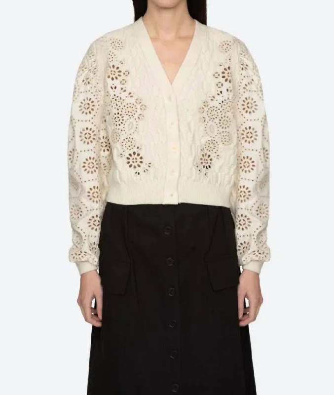 Women's Athletic Garments Ends Soon Lainey Cardigan In Cream
