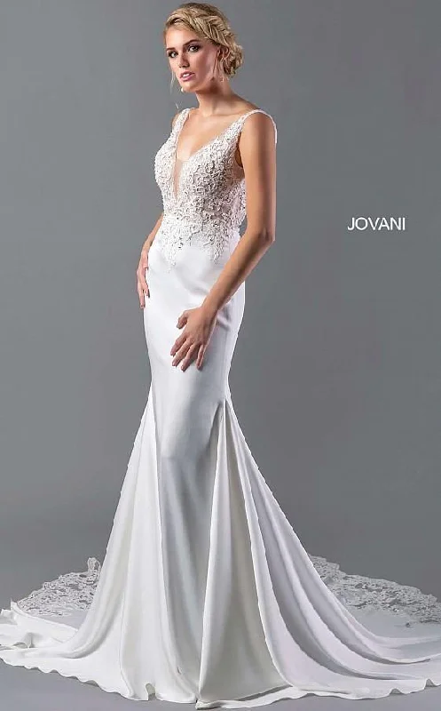Plus-Size Women's Clothing Fashion-Forward Jovani 03586 Sheath Long Bridal Gown AV Plus-Size Women's Clothing Fashion-Forward Jovani 03586 Sheath Long Bridal Gown AV