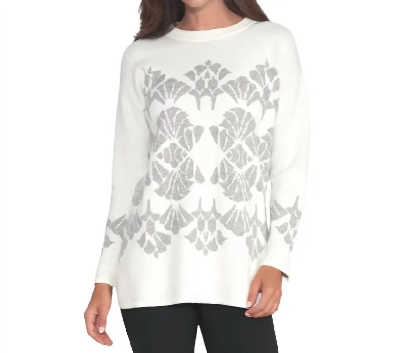 Casual Clothes For Women Mega Sale Eye Candy Sweater In Ivory/ Light Gray