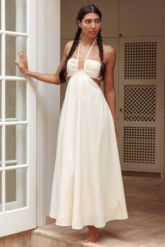 Women's Trendy Casual Clothes Massive Selection Sale Onika Cut-Out Tied Back Maxi Dress Butter Women's Trendy Casual Clothes Massive Selection Sale Onika Cut-Out Tied Back Maxi Dress Butter