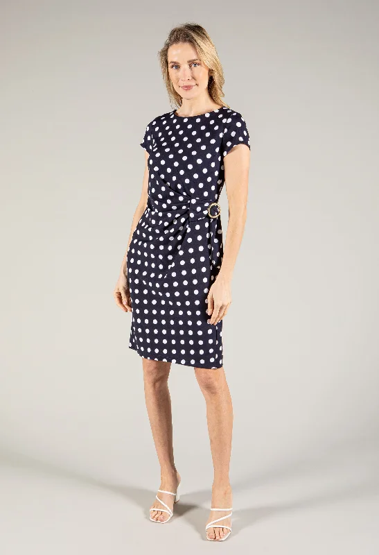 Women's Evening Outfit Exclusive Designer Style Deals Polka Dot Belted Dress