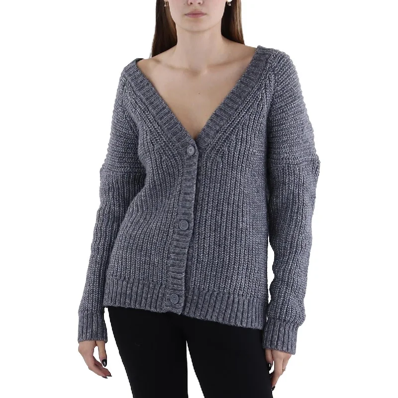 Affordable Women's Clothing Refined Fashion Sale Womens Button-Down Heathered Cardigan Sweater