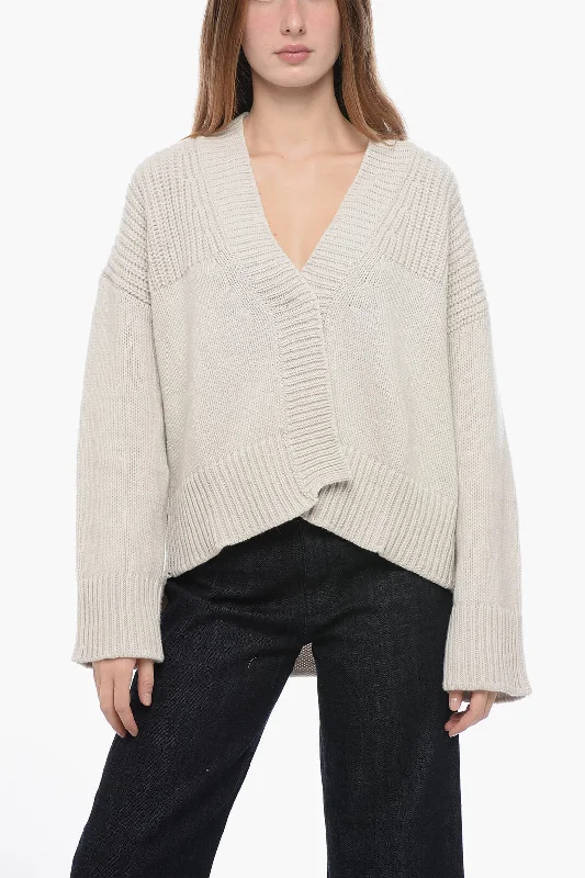 Women's Everyday Clothes Clearance Sale, All Cheap Dondup Wool and Cashmere Cardigan with V-neck