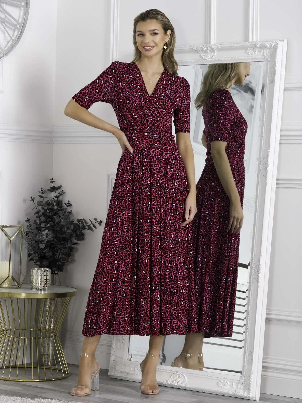 Women's Work Outfit Insane Discount Onslaught Jolie Moi Macara Animal Print Wrap Maxi Dress, Pink Animal Women's Work Outfit Insane Discount Onslaught Jolie Moi Macara Animal Print Wrap Maxi Dress, Pink Animal