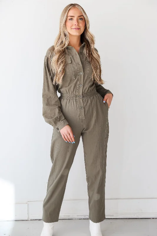 Fashionable Women's Outfit Clearance Event FINAL SALE - Striking Attitude Olive Jumpsuit Fashionable Women's Outfit Clearance Event FINAL SALE - Striking Attitude Olive Jumpsuit