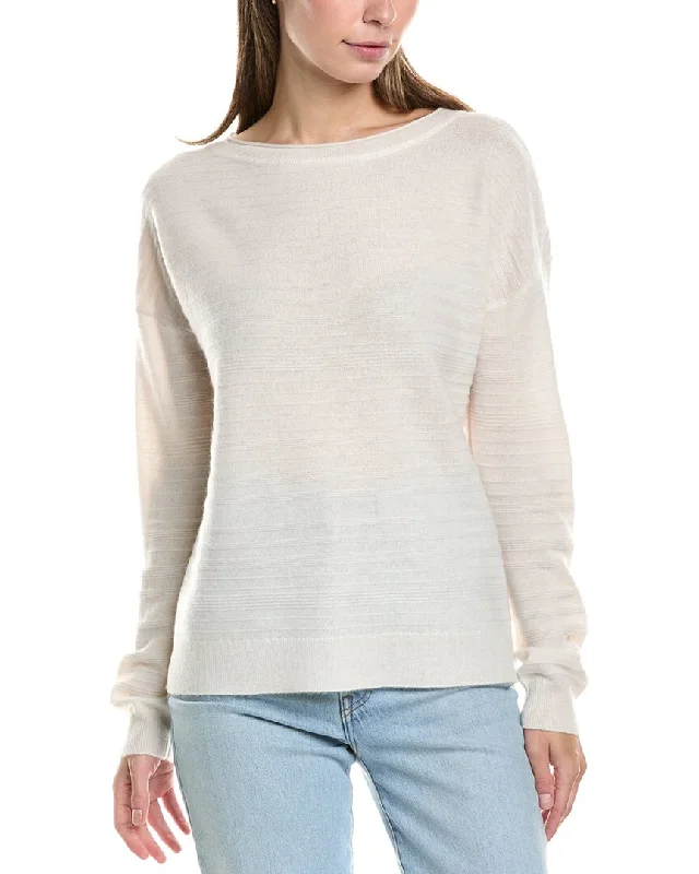 Stylish Women's Apparel Chic Trends Unveiled InCashmere Variegated Stripe Cashmere Sweater