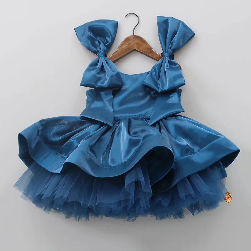 Women's High-Fashion Apparel Modish Fashion Discounts Bows Enhanced Gorgeous Blue Dress Women's High-Fashion Apparel Modish Fashion Discounts Bows Enhanced Gorgeous Blue Dress