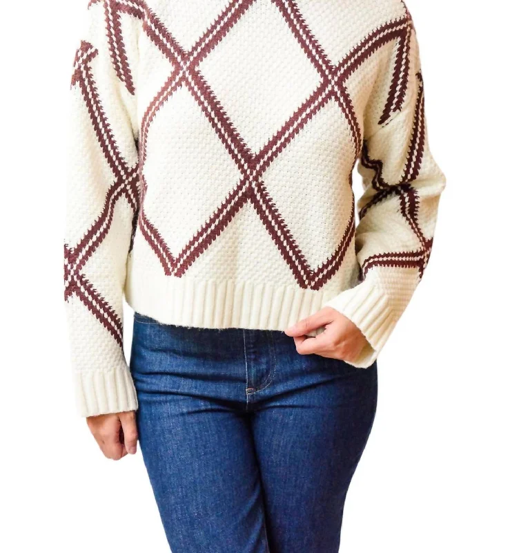 Women's Evening Wear Outfit Affordable Luxury Fashion Diamond Sweater In Ivory