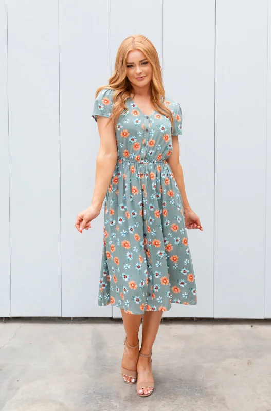 Timeless Women's Outfit Budget Friendly Layne modest midi dress-final sale