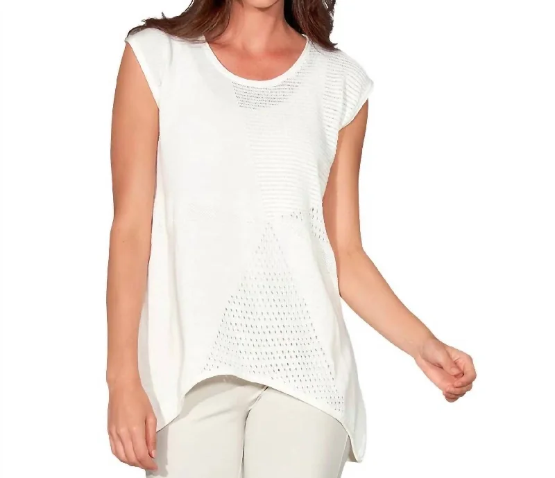 Fashionable Women's Clothing Casual Chic Deals Starburst Top In Soft White