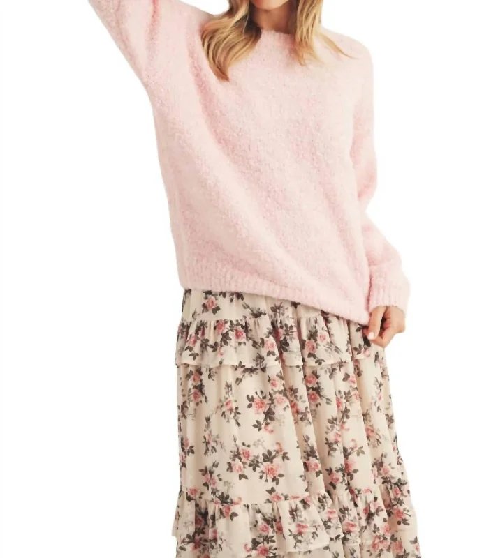 Timeless Women's Outfit Trendy Fashion Sale Fuzzy Sweater In Pink