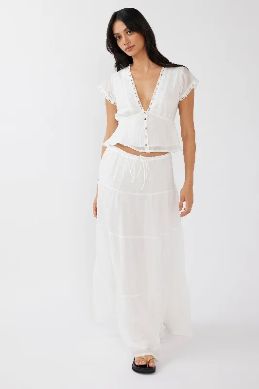 Women's Occasion Wear Apparel Explore What'S New Azura Drawstring Maxi Skirt White