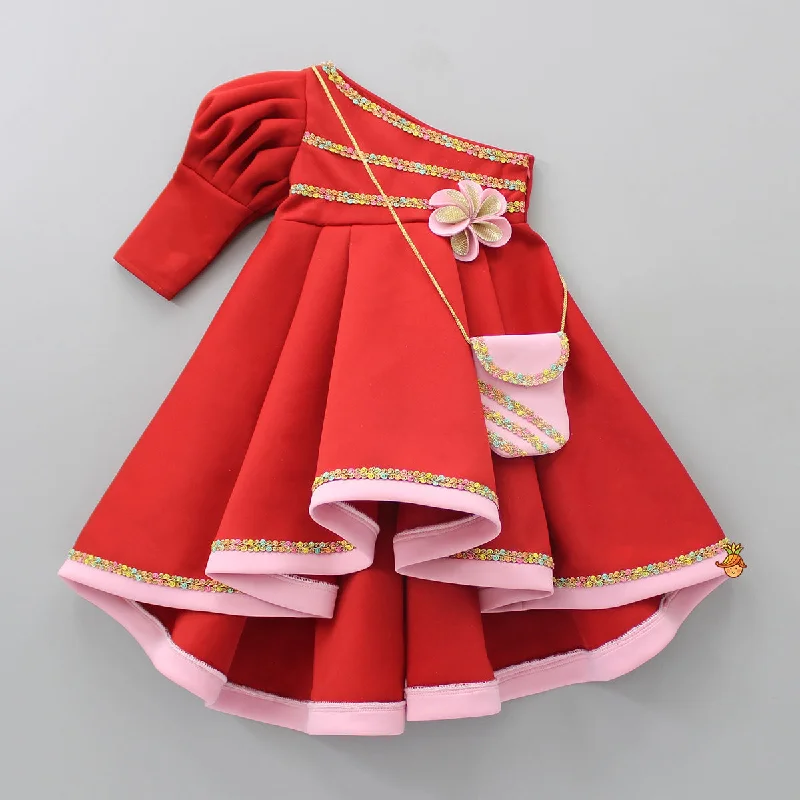 Women's Casual Outfit Huge Discounts This Week Adorable High Low Lace Detailed Dress With Sling Bag Women's Casual Outfit Huge Discounts This Week Adorable High Low Lace Detailed Dress With Sling Bag