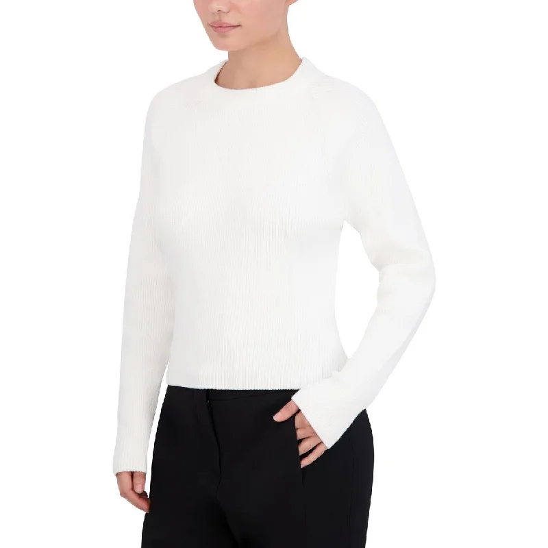 Women's Evening Outfit Step Ahead, Lead The Trend Womens Ribbed Long Sleeve Crewneck Sweater