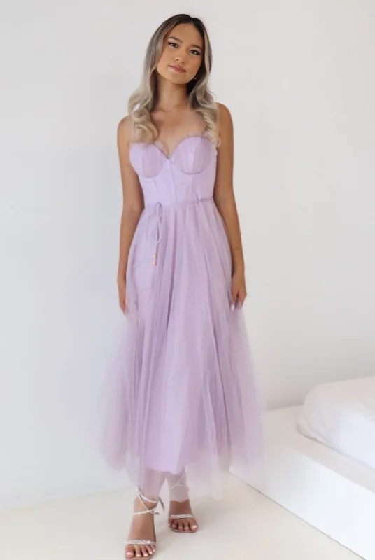 Stylish And Comfortable Clothing For Women New In This Season Cindy Tulle Midi Dress - Lilac Stylish And Comfortable Clothing For Women New In This Season Cindy Tulle Midi Dress - Lilac